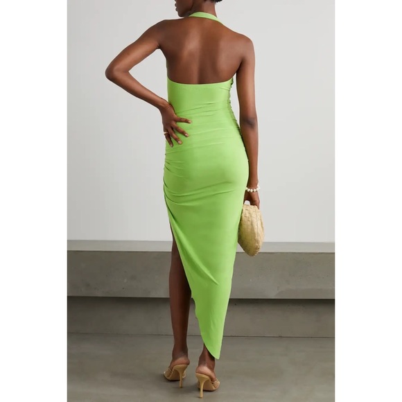 NWT! Norma Kamali Cayla asymmetric draped stretch halterneck dress - Picture 4 of 4